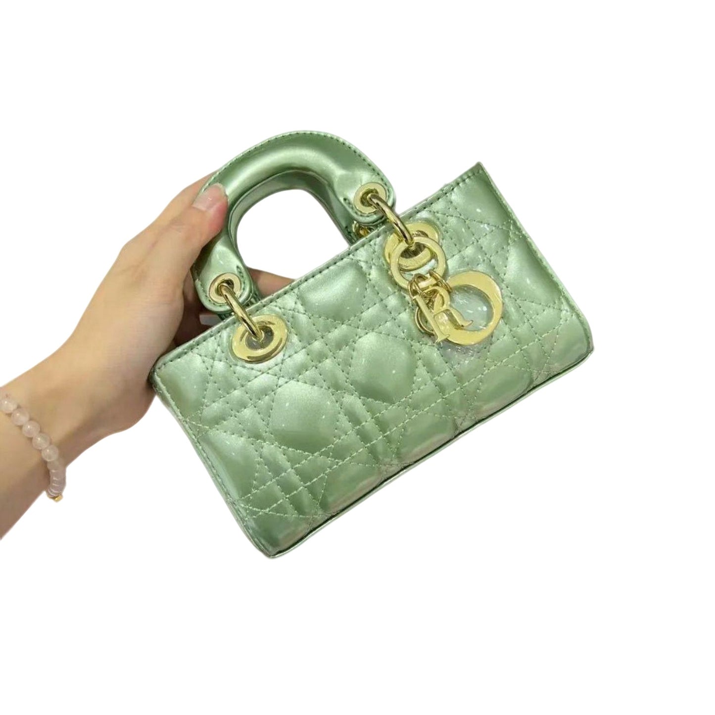 Christine Dior Mini Patent Cannage Lady Dior satchel
